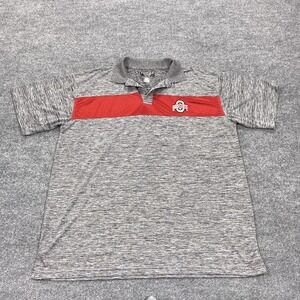 Ohio State Buckeyes Polo Shirt Mens 2XLT Tall Gray NCAA Football Profile Varsity